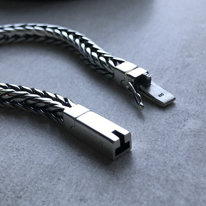 Oxidized Sterling Silver Men's Bracelet: Handmade Bangle