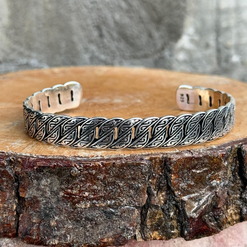Men Silver Cuff Bracelet , Silver Handmade Cuff Bracelet , Men Adjustable Bracelet , Mens Silver Handmade Bangle , 925k Sterling Silver